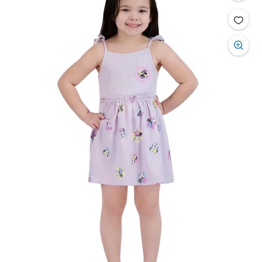 NWT Minnie Mouse Kids Lavender Dress with Floral Print